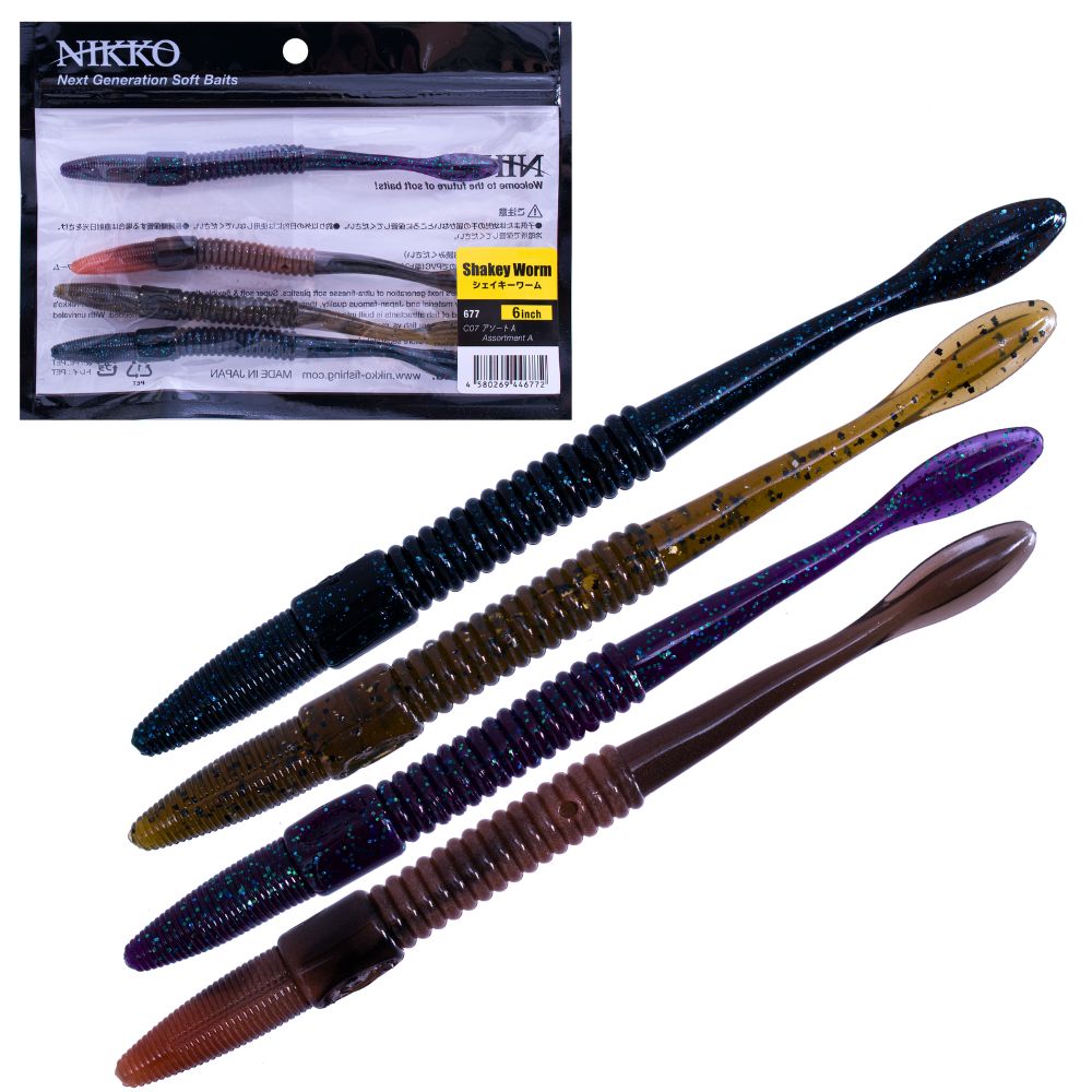 NIKKO Next Generation Soft Bait Lure SHAKEY WORM 6in