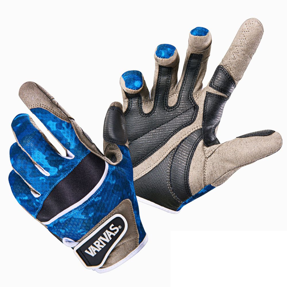 VARIVAS Extreme Fishing Full Finger Gloves MAX VAG-27 Blue Camo