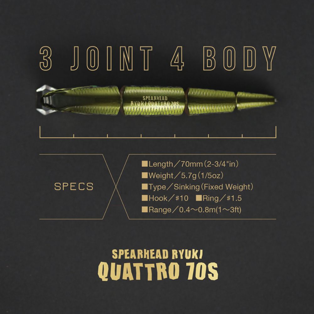DUO Jointed Swimbait Lure SPEARHEAD RYUKI QUATTRO 70S - Image 3
