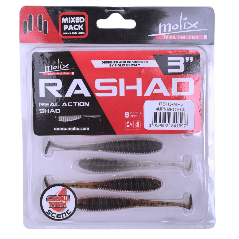 MOLIX Scented Soft Bait Lure RA SHAD 3” Mixed Pack MP-5 - Image 6