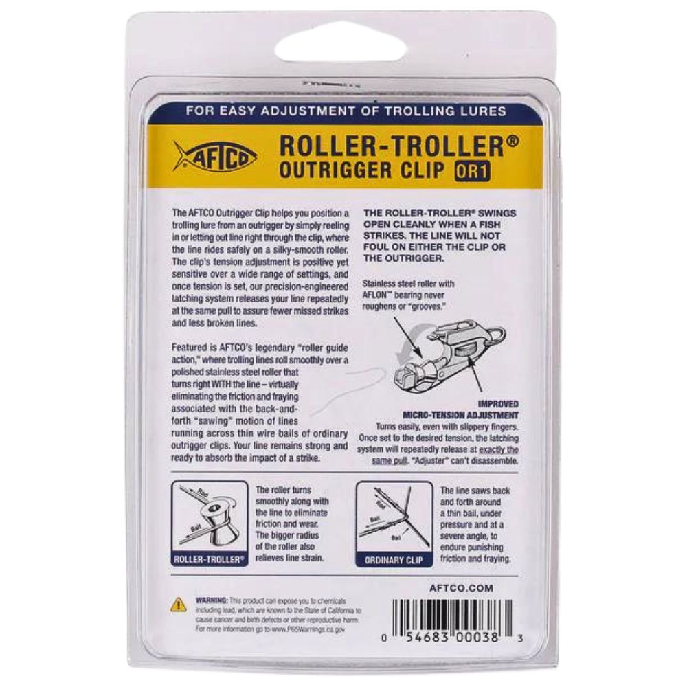 AFTCO Offshore Trolling Accessories ROLLER-TROLLER Outrigger Clip OR1B - Image 4