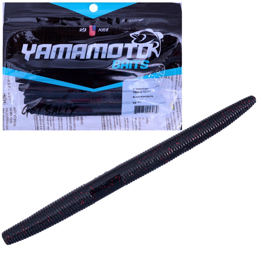 YAMAMOTO BAITS Soft Bait Lure YAMASENKO 5“ Black/Small Red Flk