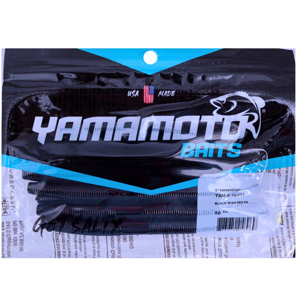 YAMAMOTO BAITS Soft Bait Lure YAMASENKO 5“ Black/Small Red Flk - Image 3