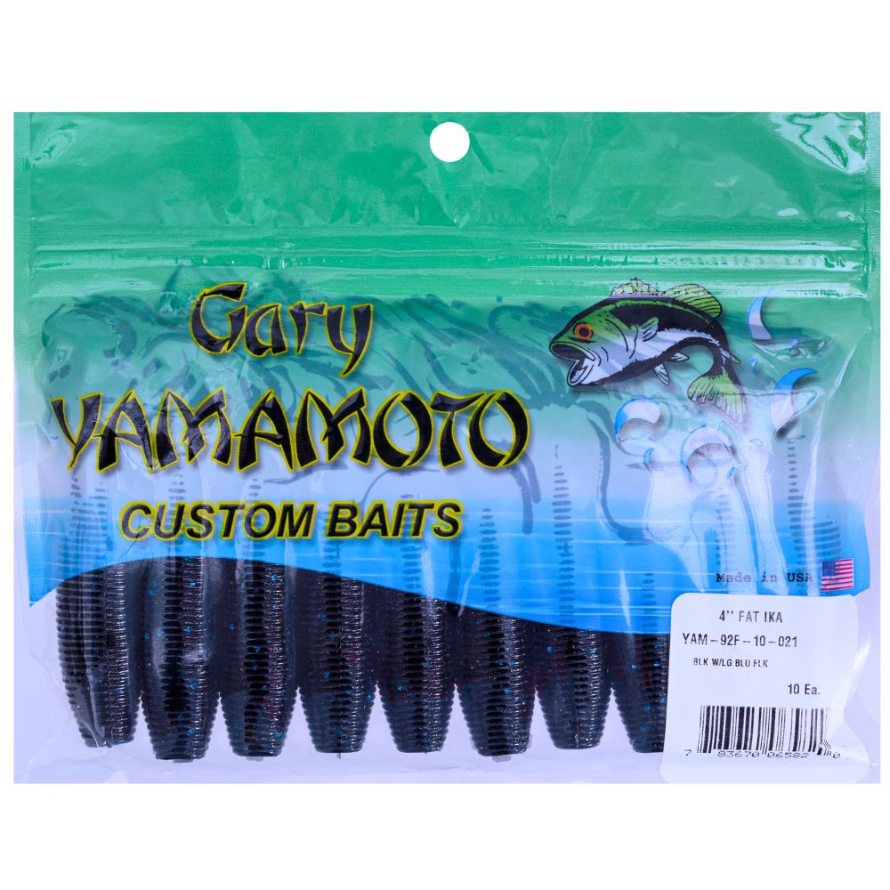YAMAMOTO BAITS Scented Soft Bait Lure FAT IKA 4in Black/Large Blue Flk - Image 3