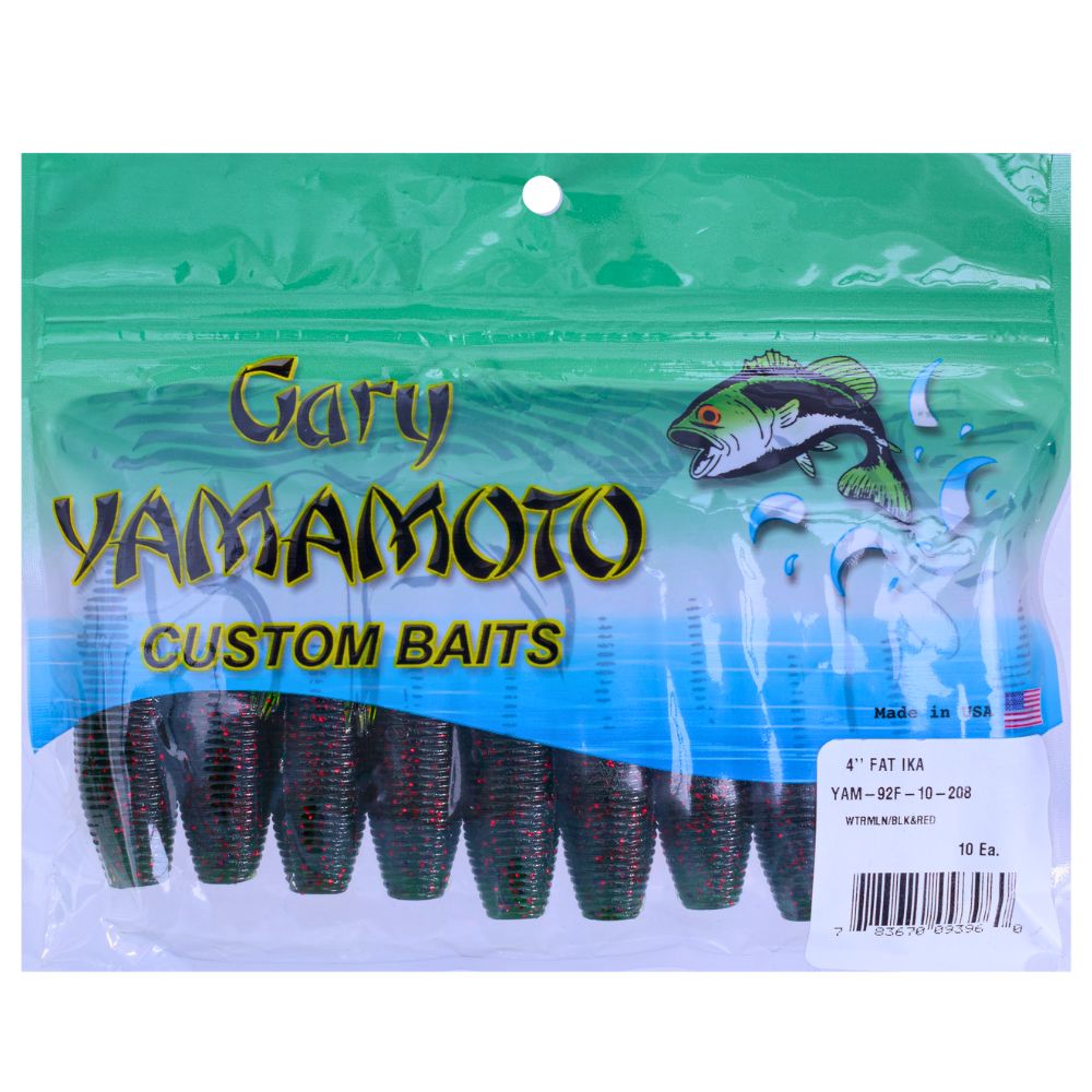 YAMAMOTO BAITS Scented Soft Bait Lure FAT IKA 4in Watermelon/Black & Red - Image 3