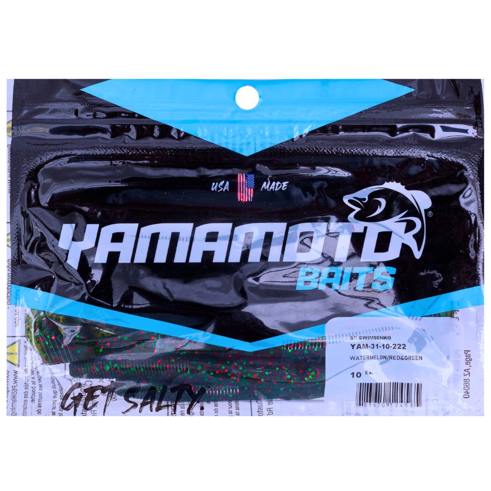 YAMAMOTO BAITS Scented Soft Bait Lure SWIMSENKO 5in Watermelon/Red Green - Image 3