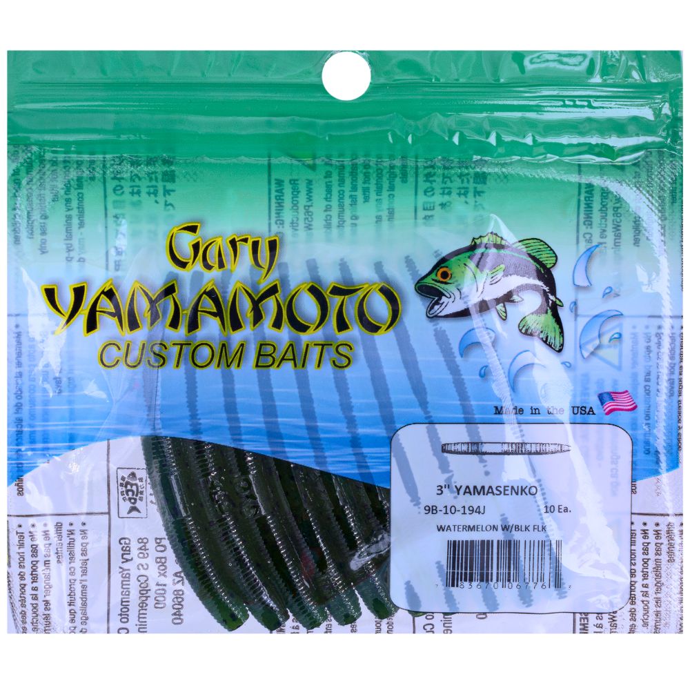 YAMAMOTO BAITS Soft Bait Lure YAMASENKO 3“ Watermelon/Black Flk - Image 3