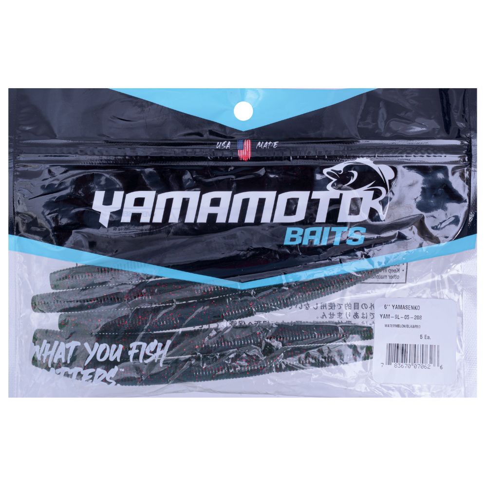 YAMAMOTO BAITS Soft Bait Lure YAMASENKO 6“ Watermelon/Black & Red Flk - Image 3
