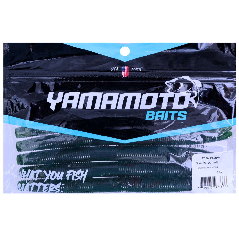 YAMAMOTO BAITS Soft Bait Lure YAMASENKO 7“ Watermelon/Black Flk - Image 3
