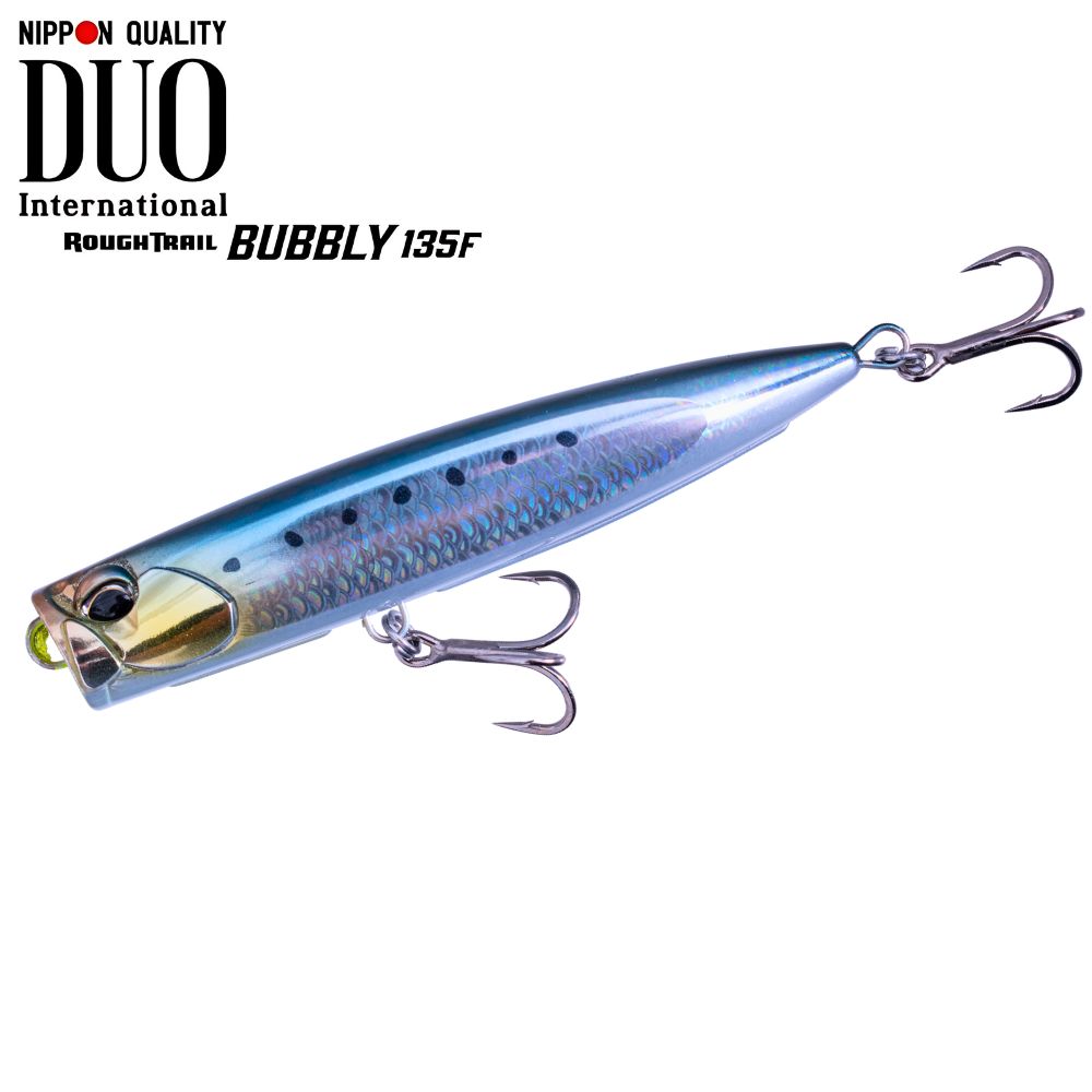 DUO Topwater Fishing Slim Popper Lure Rough Trail BUBBLY 135F CYA0860 Scaled Sardine