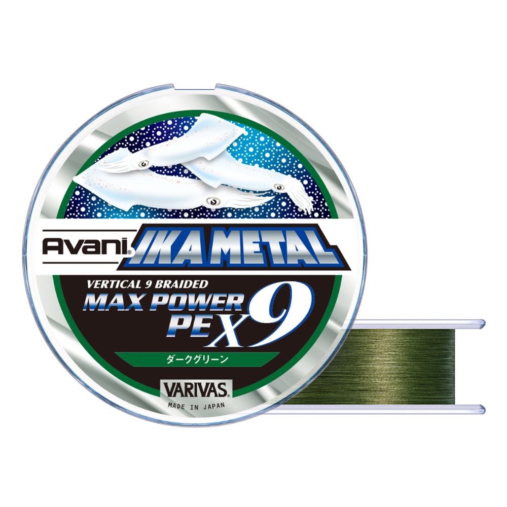 VARIVAS Squid Fishing Braid Line Avani IKA METAL Max Power X9 PE0.6/14lb 200m Dark Green