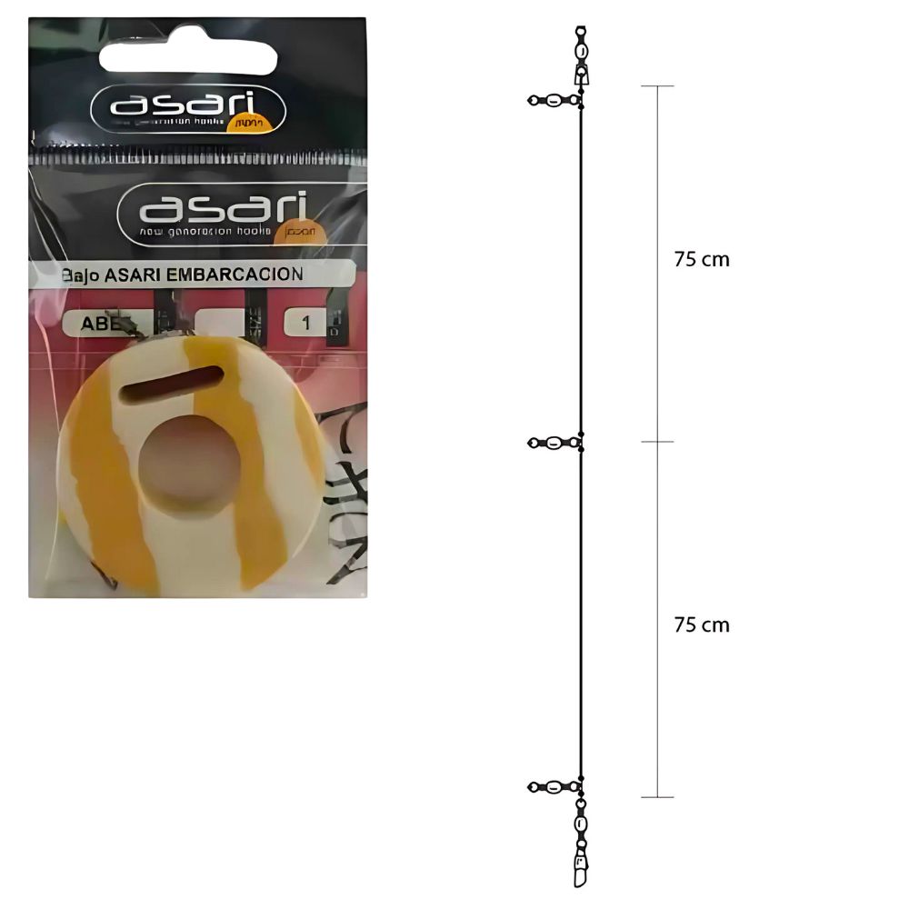 ASARI Saltwater Boat Bottom Fishing Rig Fluorocarbon Leader ABE