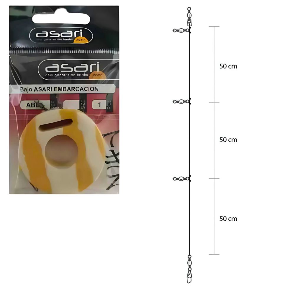 ASARI Saltwater Boat Bottom Fishing Rig Fluorocarbon Leader ABE - Image 3