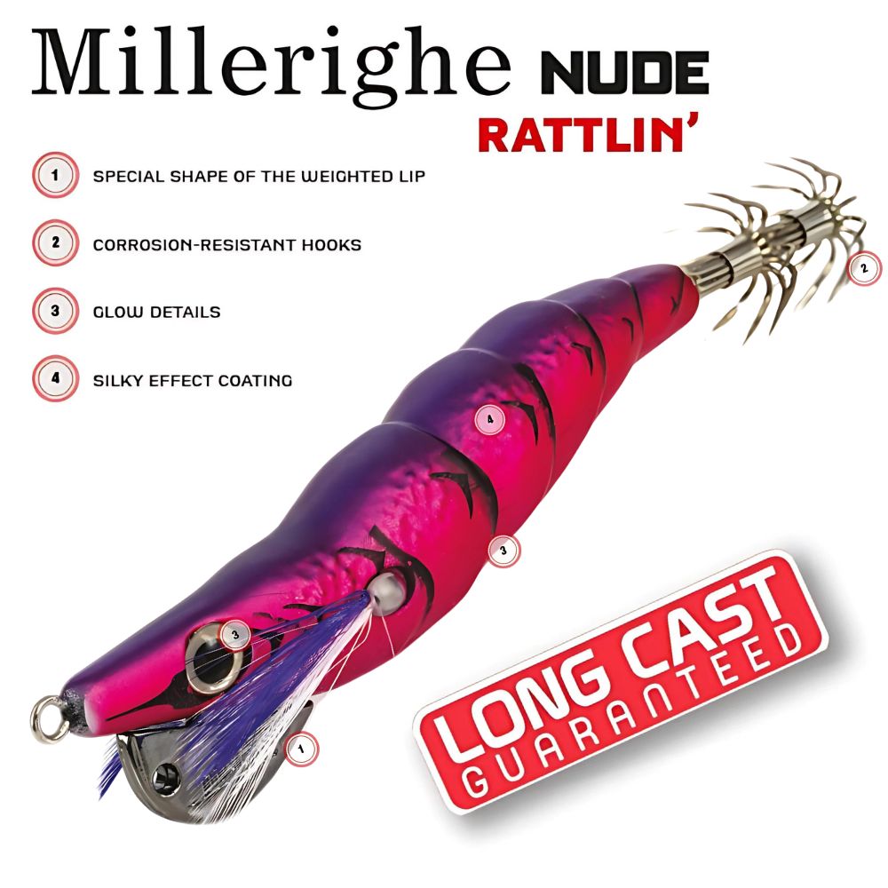 MOLIX Squid Fishing Rattlin' Lure MILLERIGHE NUDE EGI 3.0 - Image 2