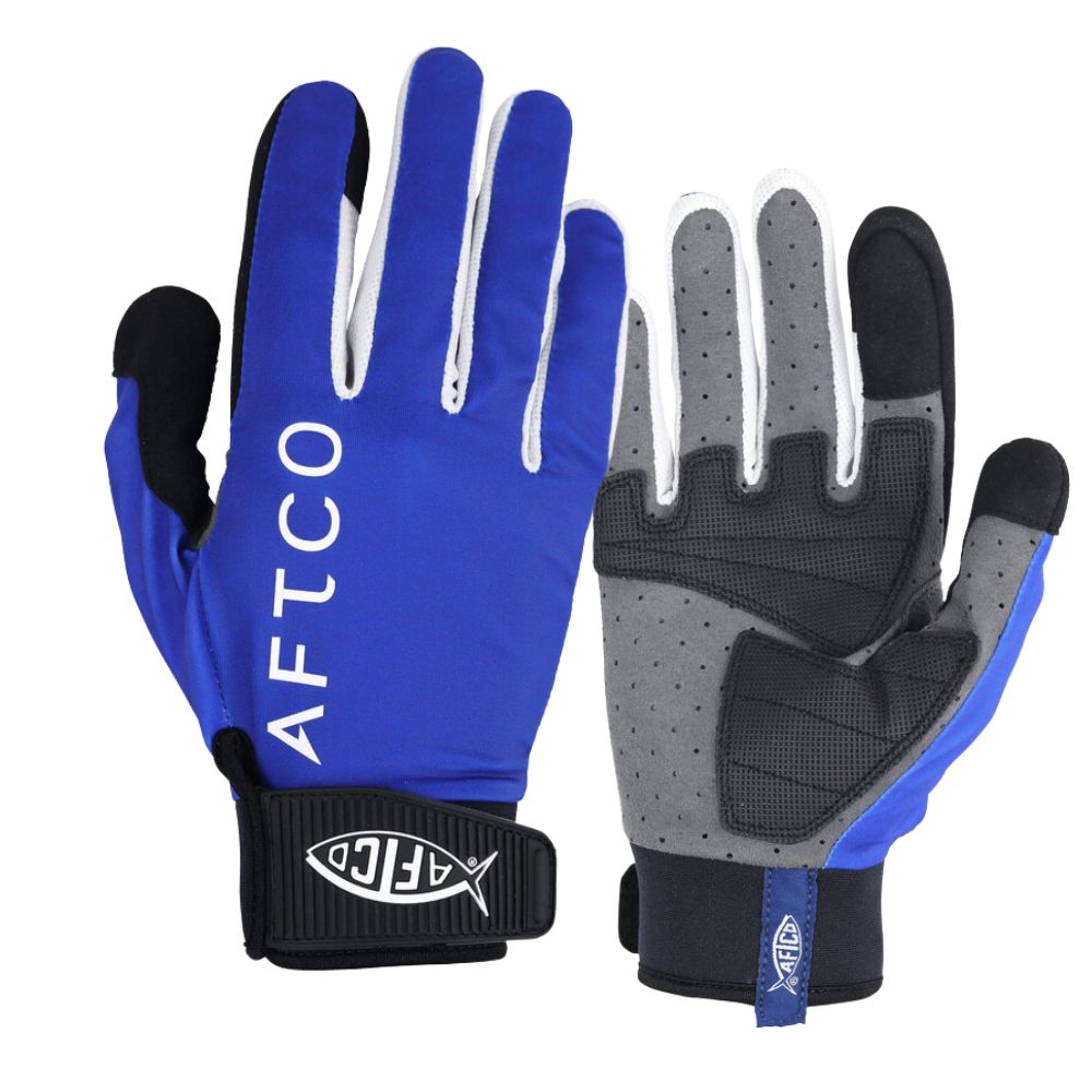 AFTCO Fishing Jigging Gloves JIGPRO Blue/X-Large
