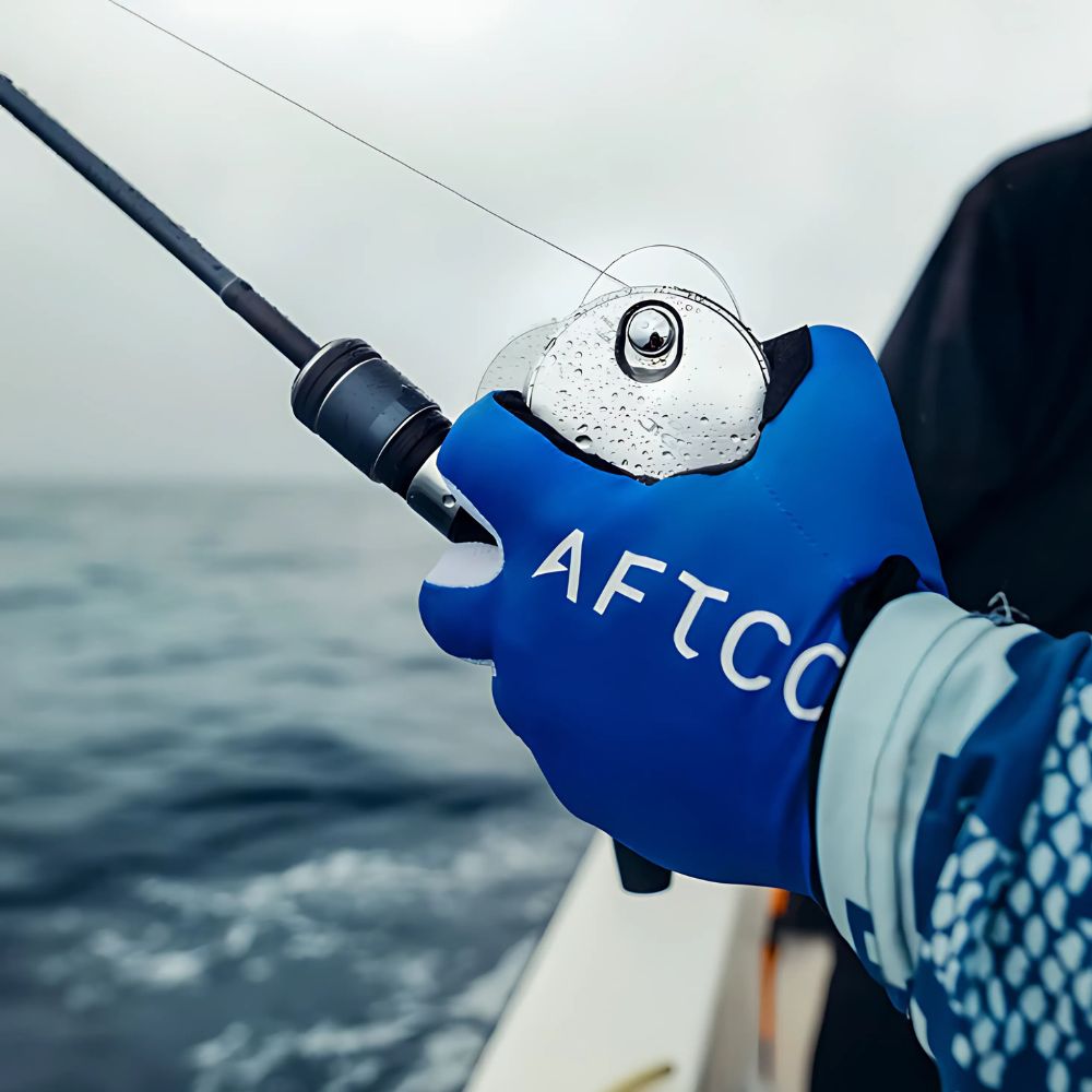 AFTCO Fishing Jigging Gloves JIGPRO Blue/X-Large - Image 4