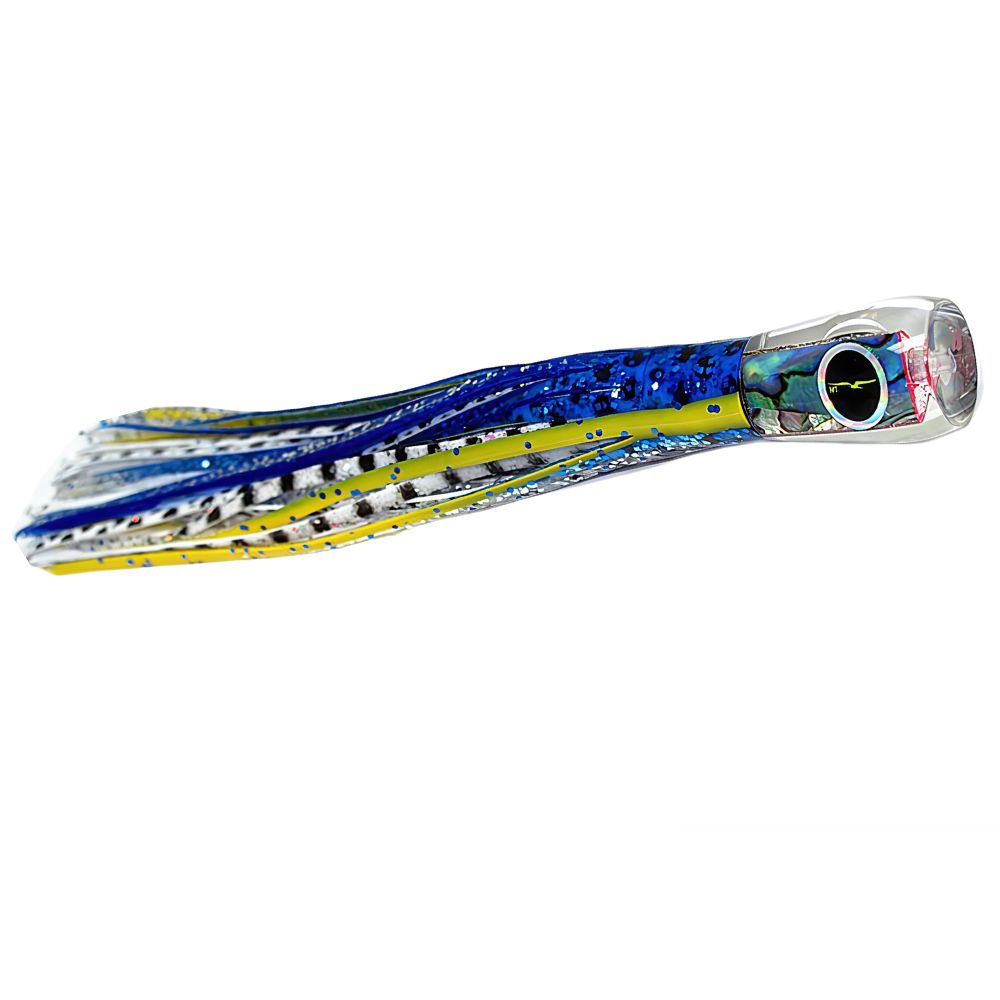 BLACK BART Offshore Trolling Skirted Lure BRAT Bully Blue-Yellow/White Dot - Image 3