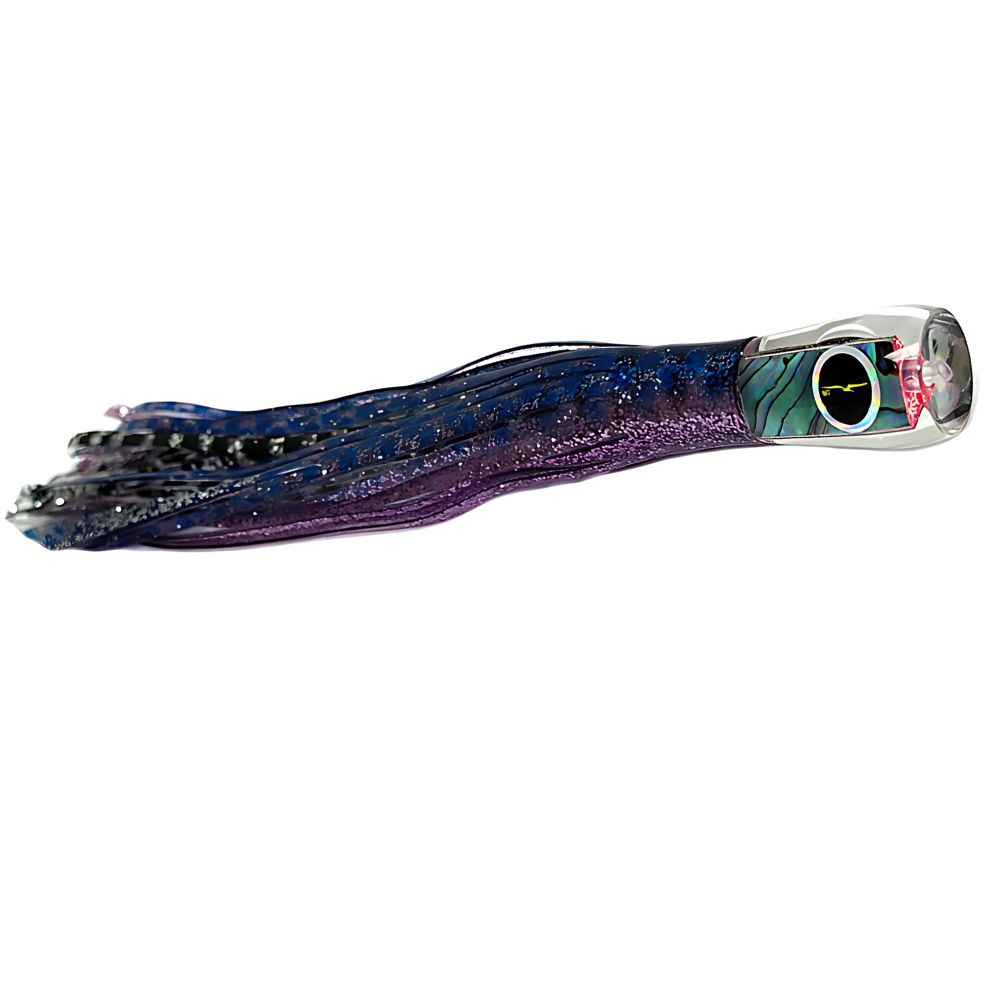 BLACK BART Offshore Trolling Skirted Lure BRAT Bully Purple Blue Dot/Silver Tiger - Image 3