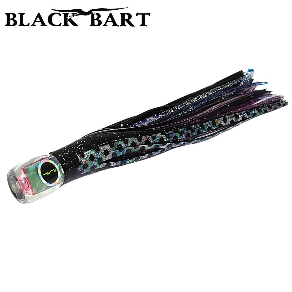 BLACK BART Offshore Trolling Skirted Lure BRAT Beast Black Dot/Purple Blue Dot