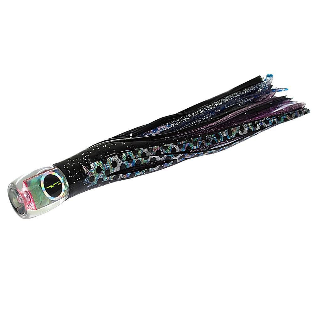 BLACK BART Offshore Trolling Skirted Lure BRAT Beast Black Dot/Purple Blue Dot - Image 2