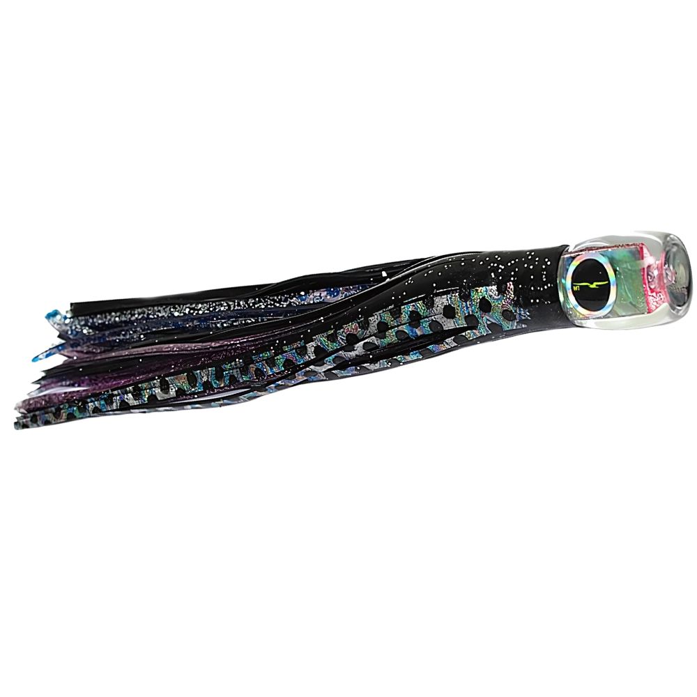 BLACK BART Offshore Trolling Skirted Lure BRAT Beast Black Dot/Purple Blue Dot - Image 3