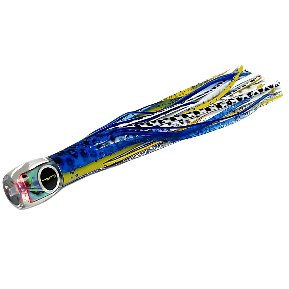 BLACK BART Offshore Trolling Skirted Lure BRAT Beast Blue-Yellow/White Dot - Image 2