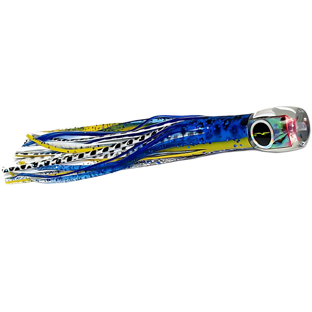 BLACK BART Offshore Trolling Skirted Lure BRAT Beast Blue-Yellow/White Dot - Image 3