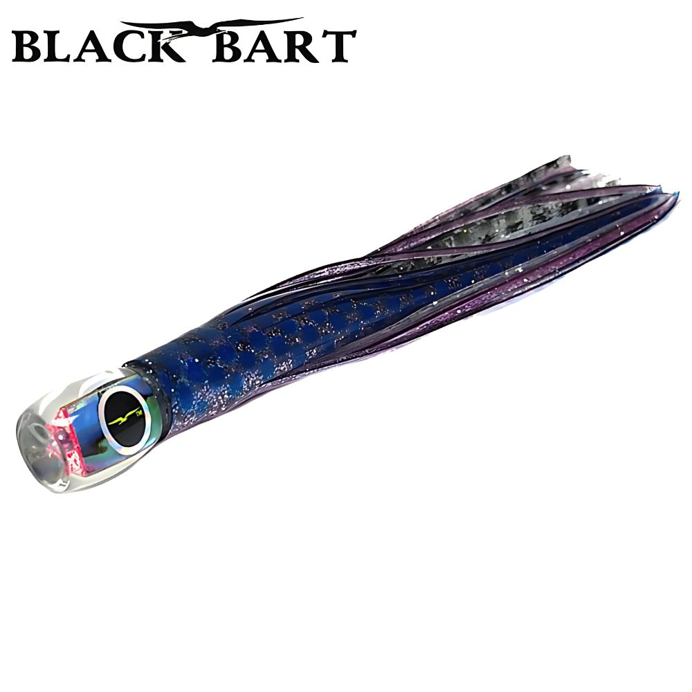 BLACK BART Offshore Trolling Skirted Lure BRAT Beast Purple Blue Dot/Silver Tiger