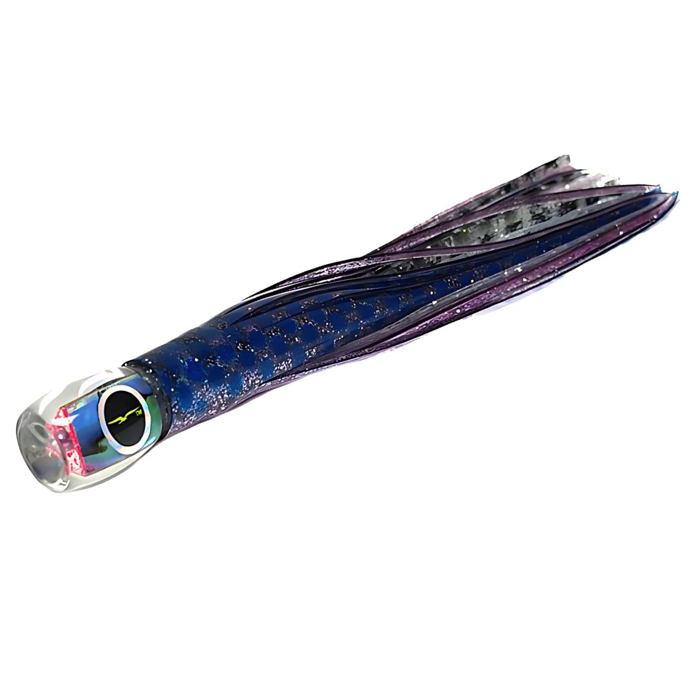 BLACK BART Offshore Trolling Skirted Lure BRAT Beast Purple Blue Dot/Silver Tiger - Image 2