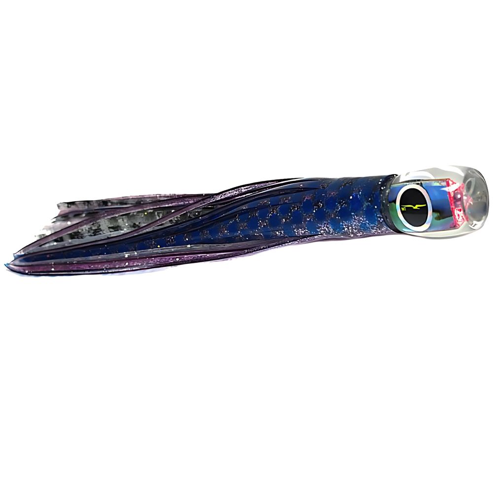 BLACK BART Offshore Trolling Skirted Lure BRAT Beast Purple Blue Dot/Silver Tiger - Image 3