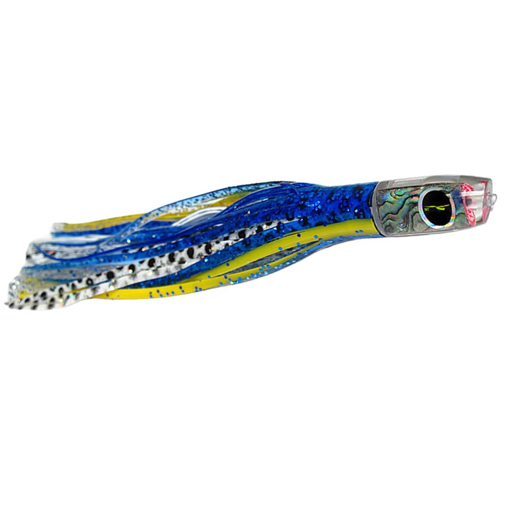 BLACK BART Offshore Trolling Skirted Lure BRAT Demon Blue Yellow/White Dot - Image 3