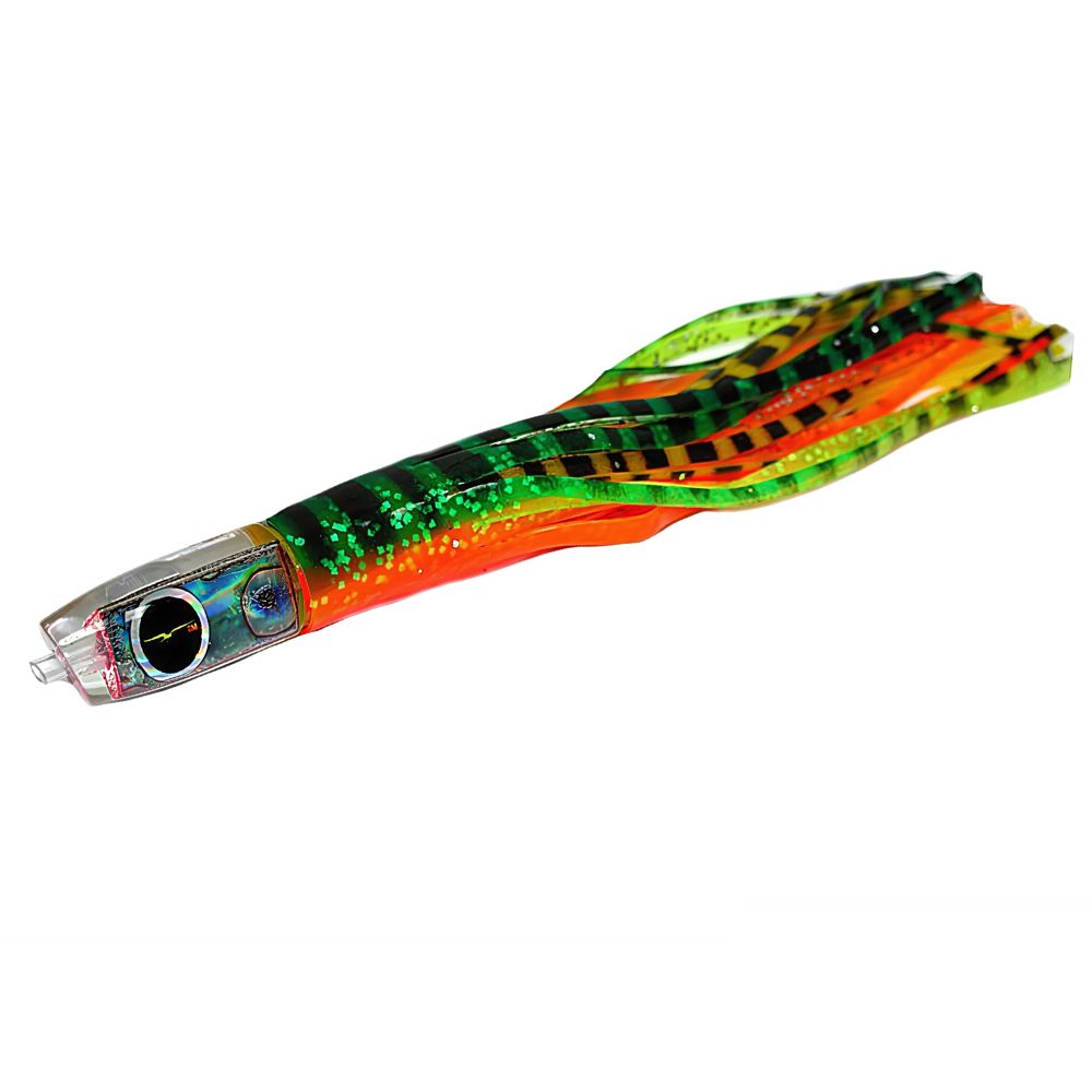 BLACK BART Offshore Trolling Skirted Lure BRAT Demon Green Orange Tiger/Yellow Tiger - Image 2