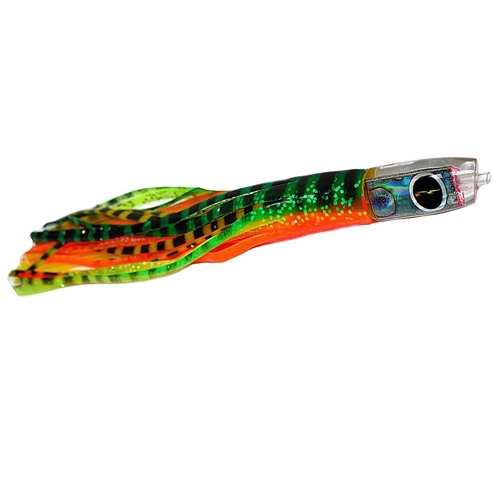 BLACK BART Offshore Trolling Skirted Lure BRAT Demon Green Orange Tiger/Yellow Tiger - Image 3