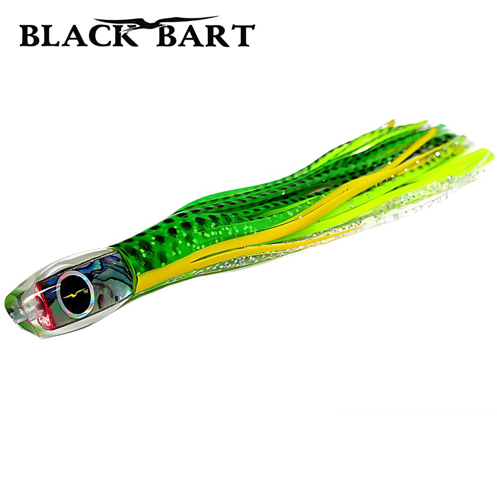 BLACK BART Offshore Trolling Skirted Lure BRAT Green Dot/Green Charteuse