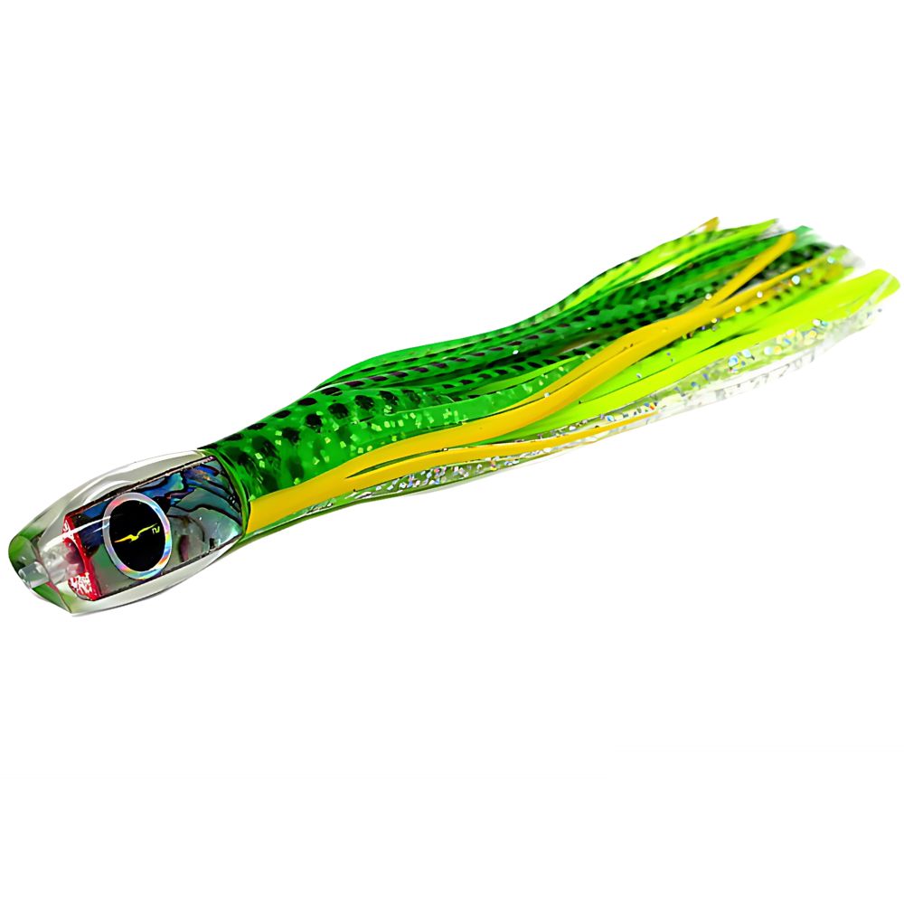 BLACK BART Offshore Trolling Skirted Lure BRAT Green Dot/Green Charteuse - Image 2