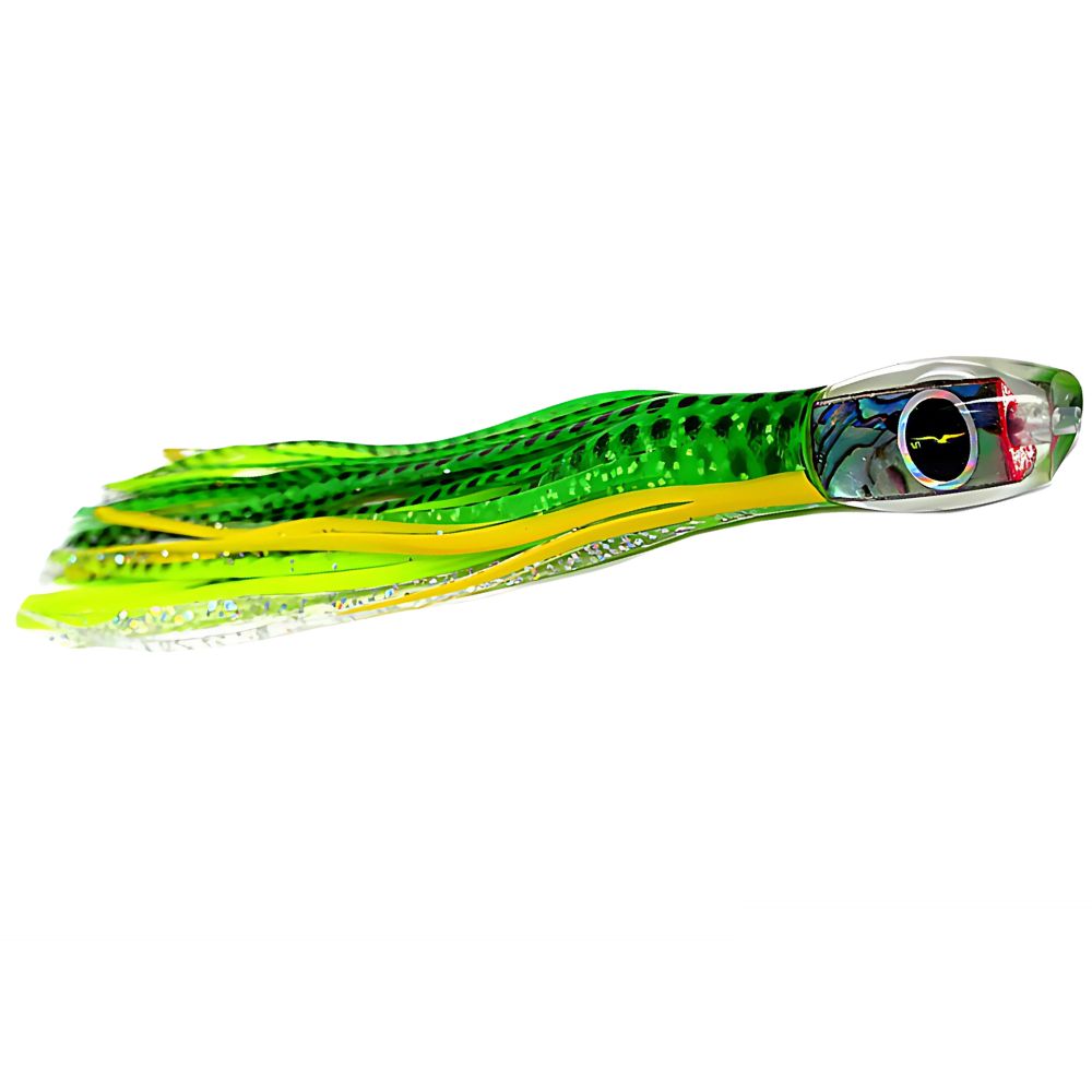 BLACK BART Offshore Trolling Skirted Lure BRAT Green Dot/Green Charteuse - Image 3