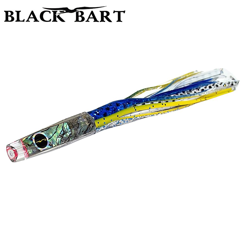 BLACK BART Offshore Trolling Skirted Lure BRAT Hotuna Blue-Yellow/White Dot