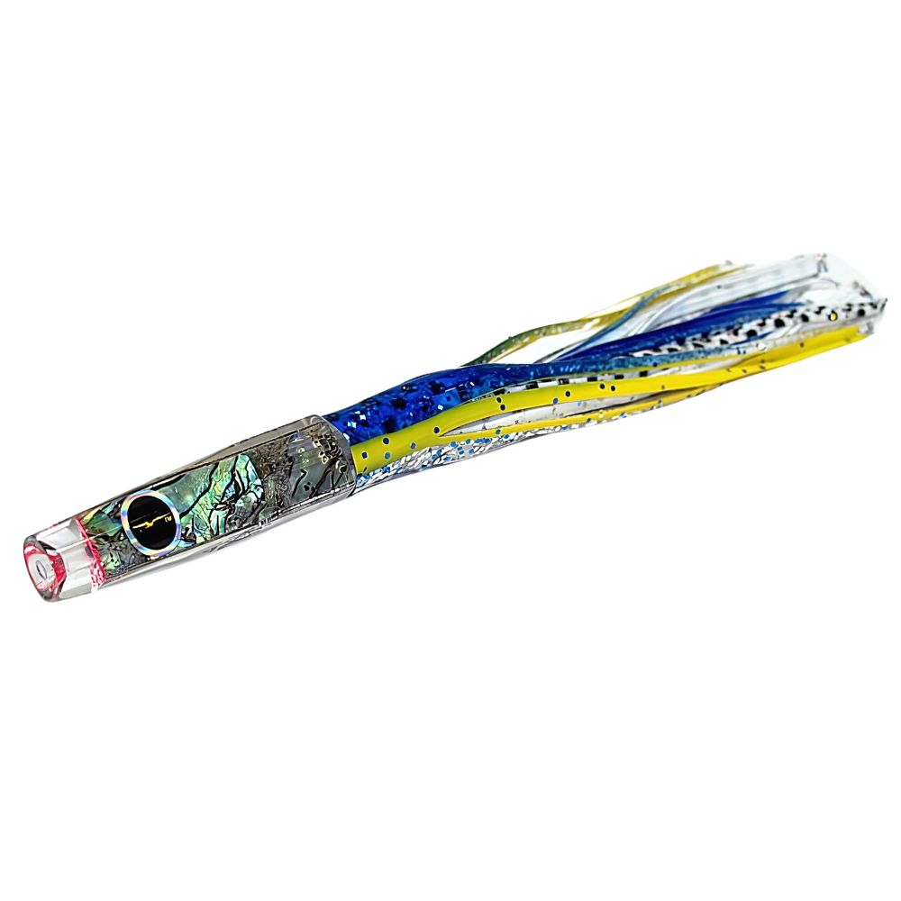 BLACK BART Offshore Trolling Skirted Lure BRAT Hotuna Blue-Yellow/White Dot - Image 2