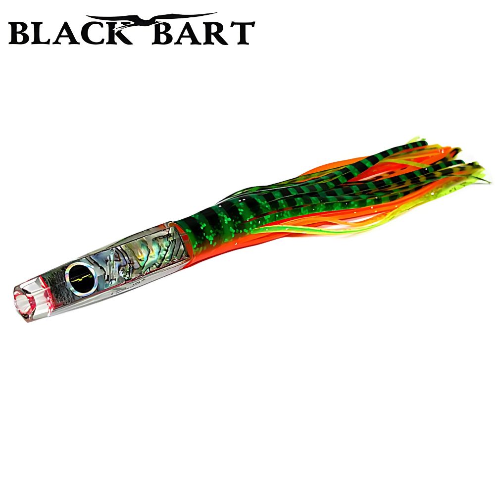 BLACK BART Offshore Trolling Skirted Lure BRAT Hotuna Green Orange Tiger/Yellow Tiger