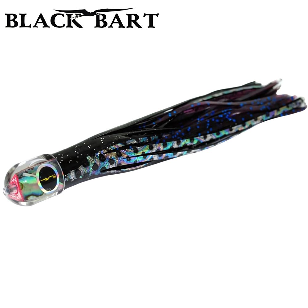BLACK BART Offshore Trolling Skirted Lure BRAT Ika Black Dot/Purple Blue Dot