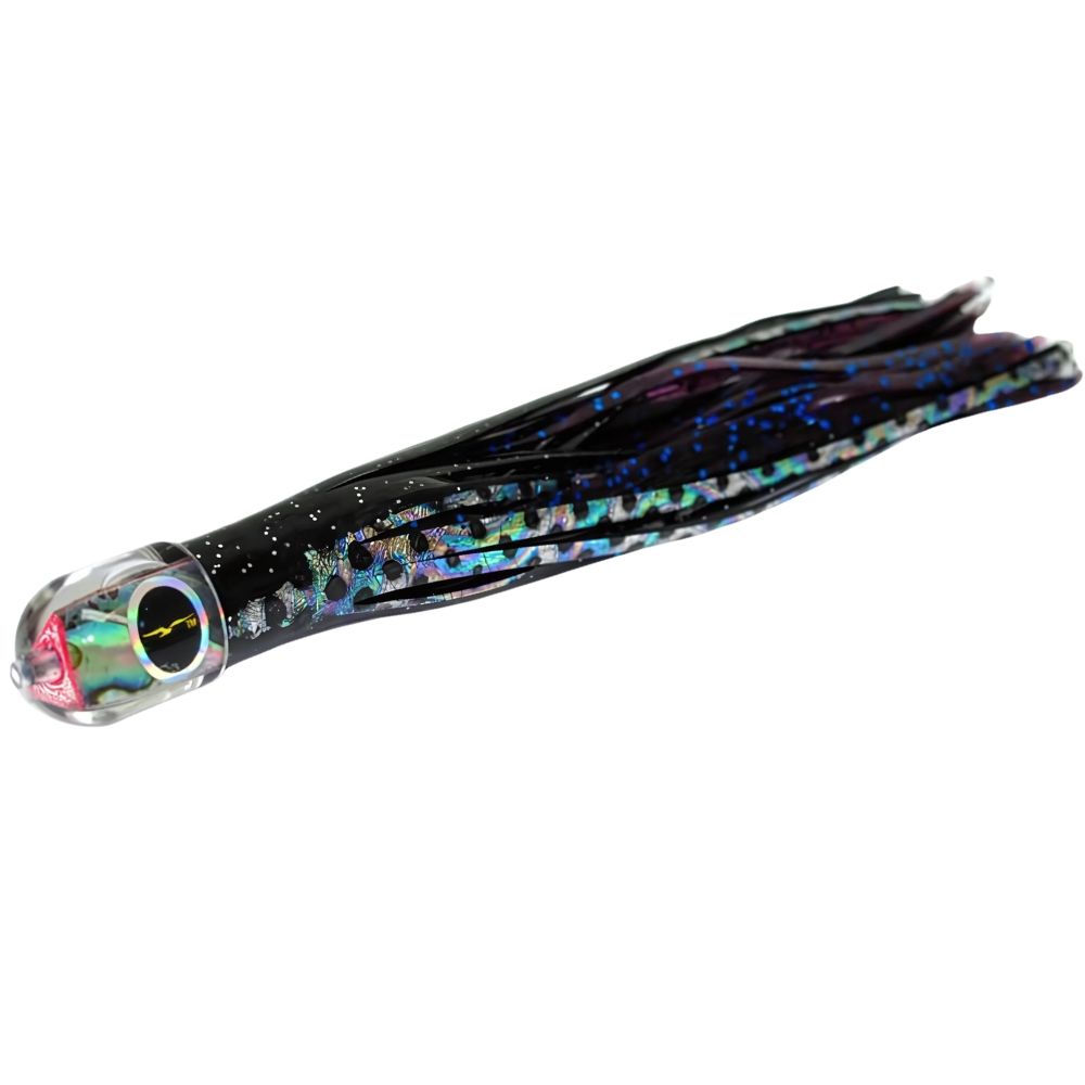 BLACK BART Offshore Trolling Skirted Lure BRAT Ika Black Dot/Purple Blue Dot - Image 2
