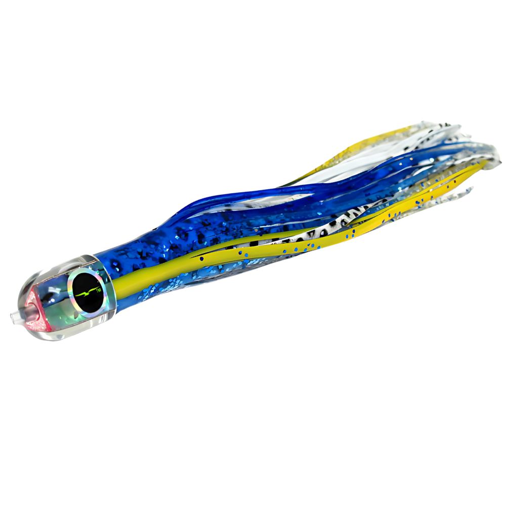 BLACK BART Offshore Trolling Skirted Lure BRAT Ika Blue-Yellow/White Dot - Image 2