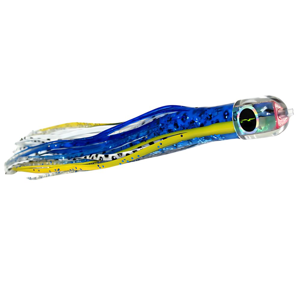 BLACK BART Offshore Trolling Skirted Lure BRAT Ika Blue-Yellow/White Dot - Image 3