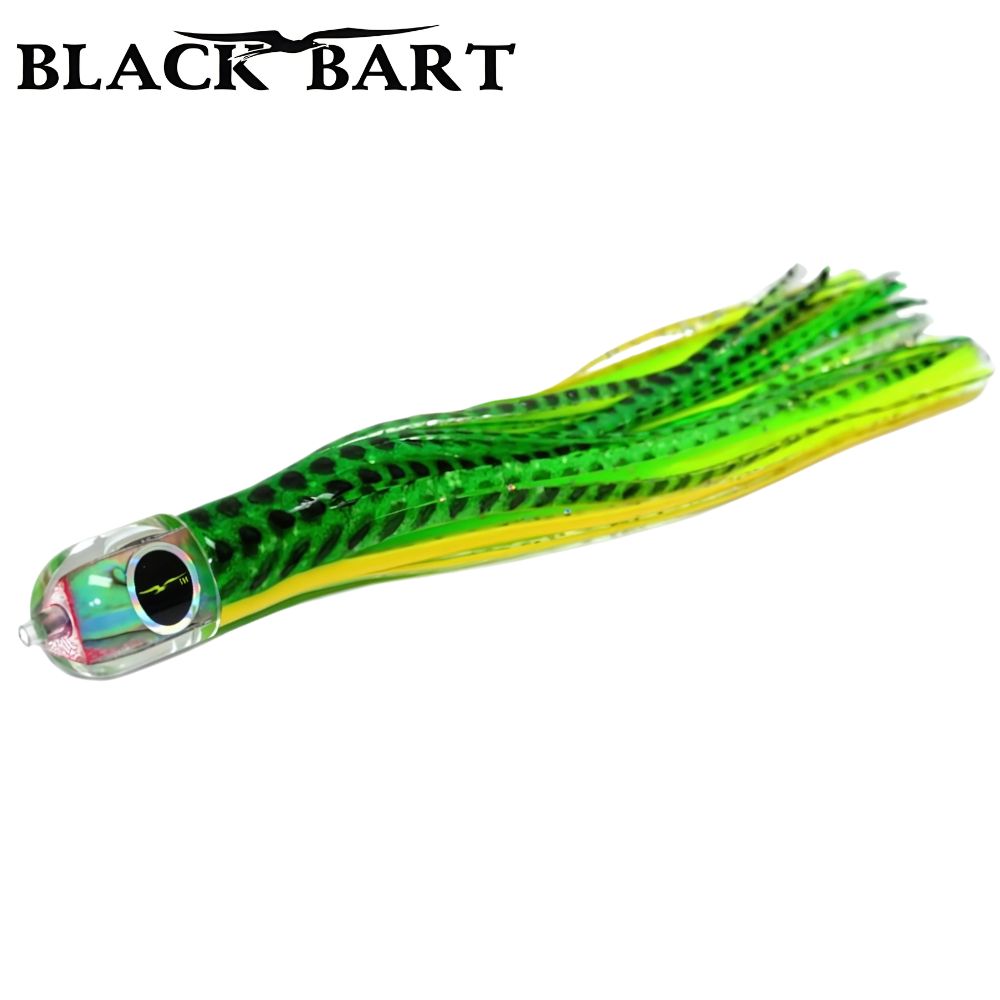 BLACK BART Offshore Trolling Skirted Lure BRAT Ika Green Dot/Green Chartreuse