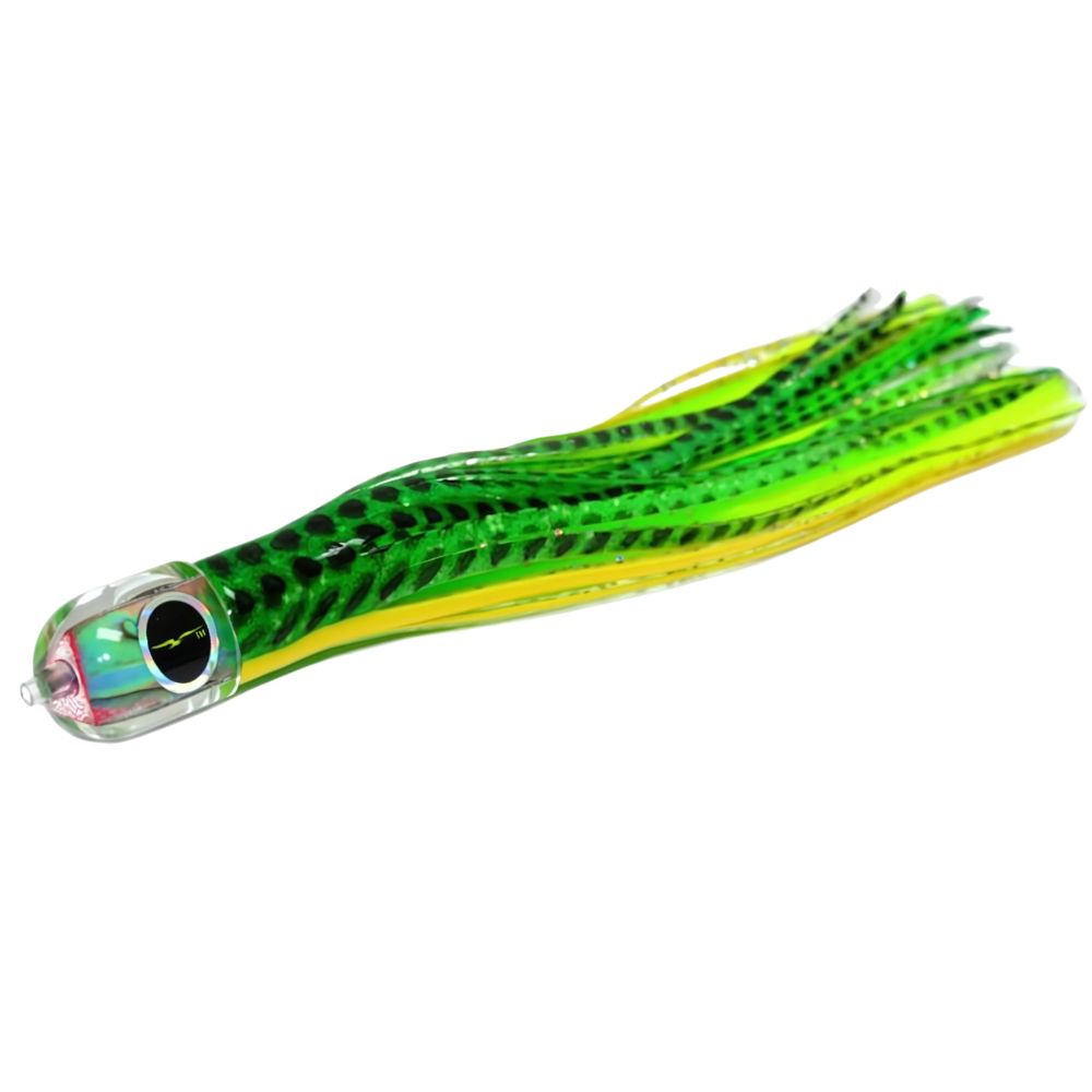 BLACK BART Offshore Trolling Skirted Lure BRAT Ika Green Dot/Green Chartreuse - Image 2