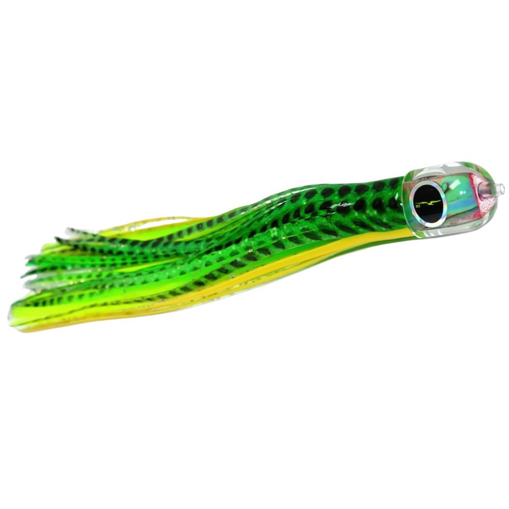 BLACK BART Offshore Trolling Skirted Lure BRAT Ika Green Dot/Green Chartreuse - Image 3