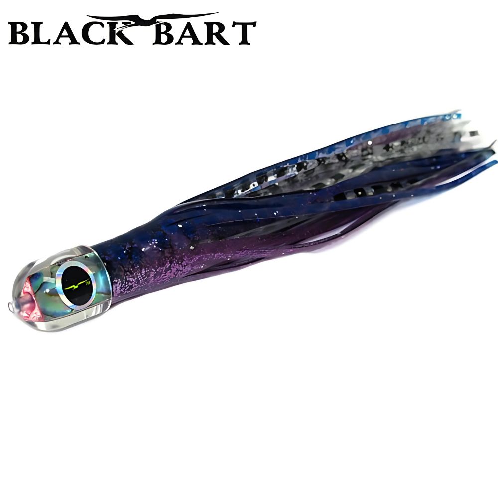 BLACK BART Offshore Trolling Skirted Lure BRAT Ika Purple Blue Dot/Silver Tiger