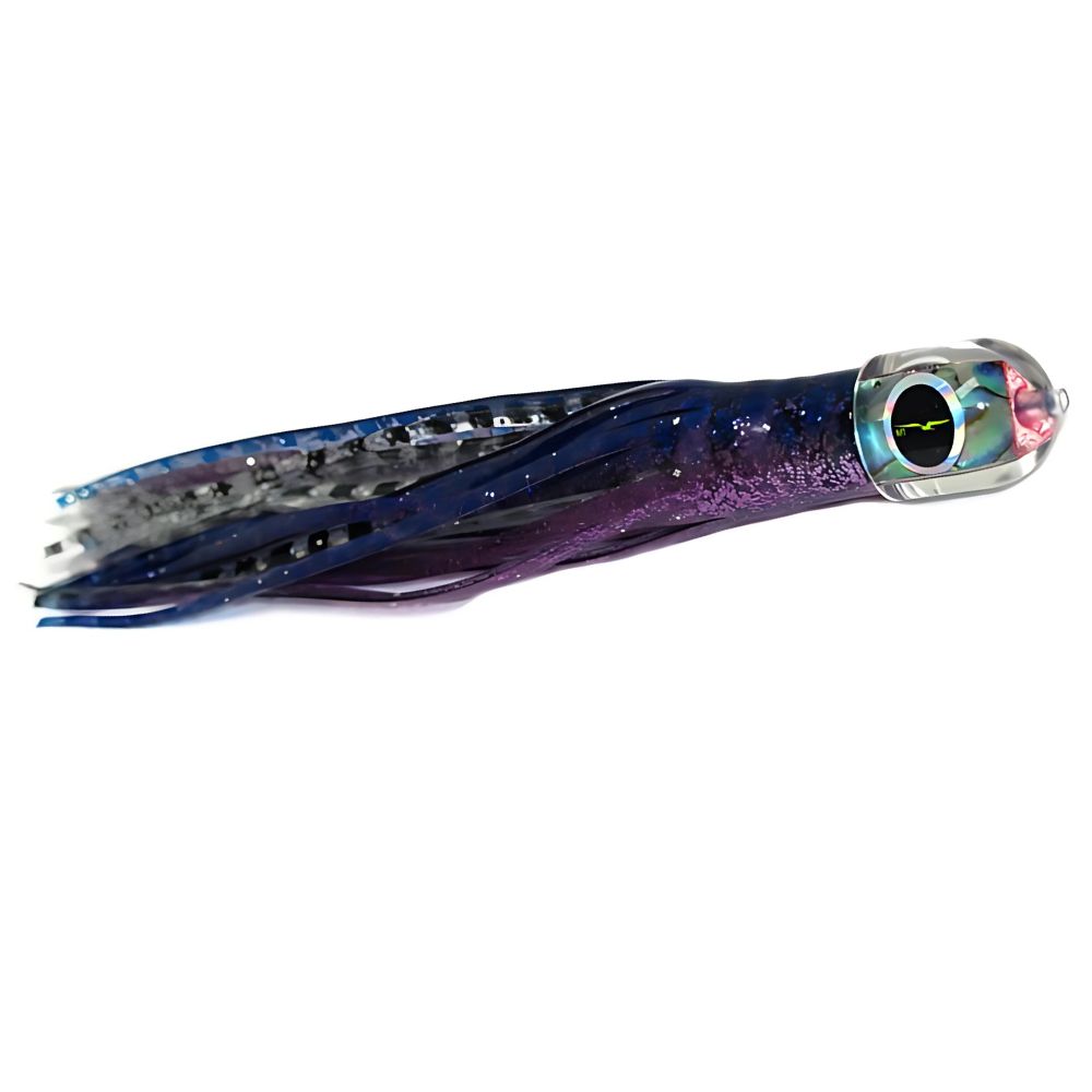 BLACK BART Offshore Trolling Skirted Lure BRAT Ika Purple Blue Dot/Silver Tiger - Image 3