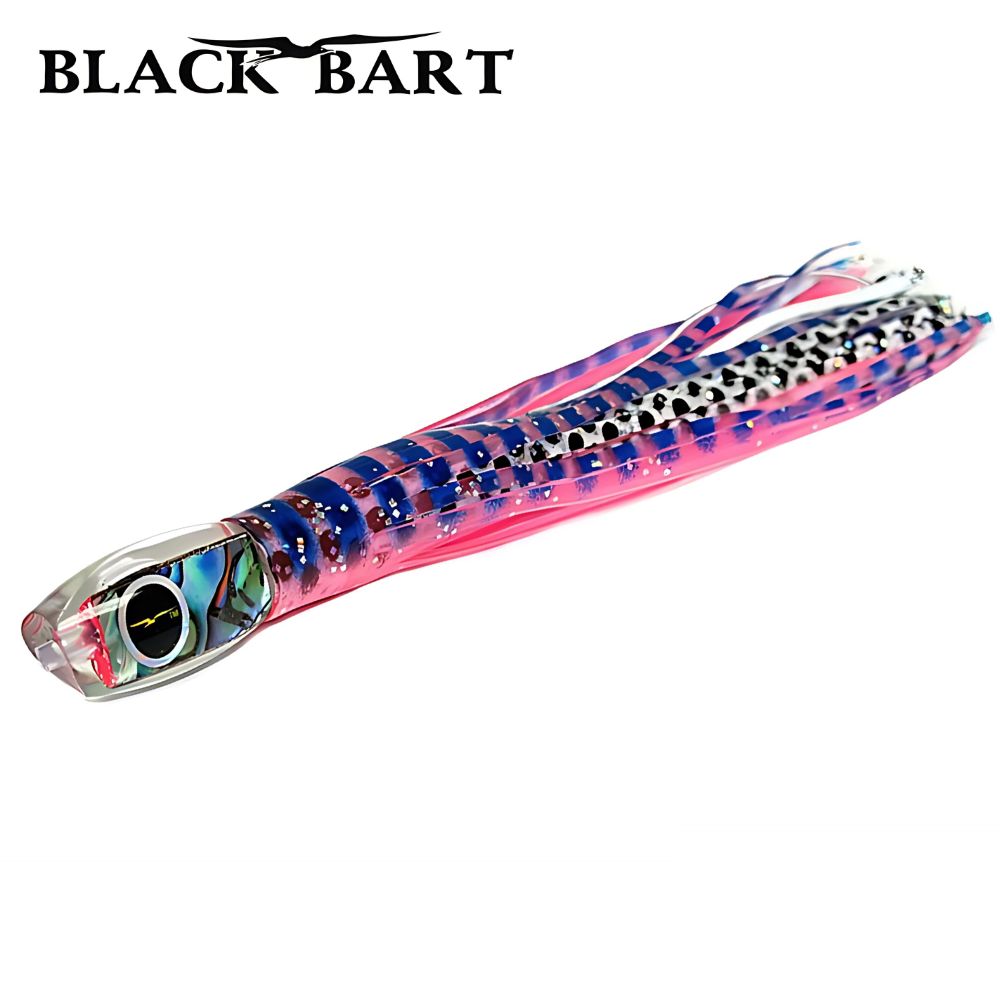 BLACK BART Offshore Trolling Skirted Lure BRAT Pink Tiger/White Dot