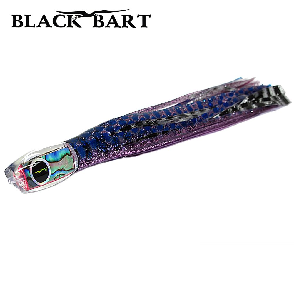 BLACK BART Offshore Trolling Skirted Lure BRAT Purple Blue Dot/Silver Tiger